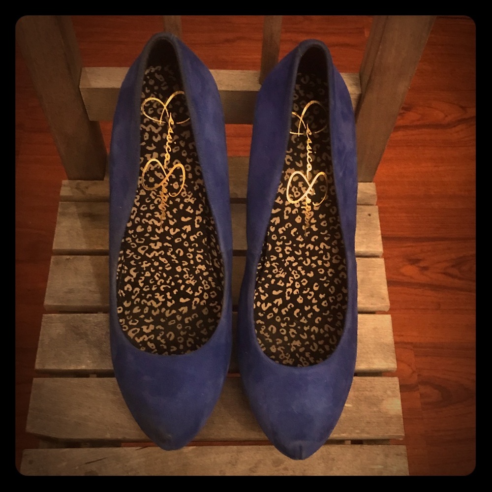 Jessica Simpson Jasmint Blue Suede Heels